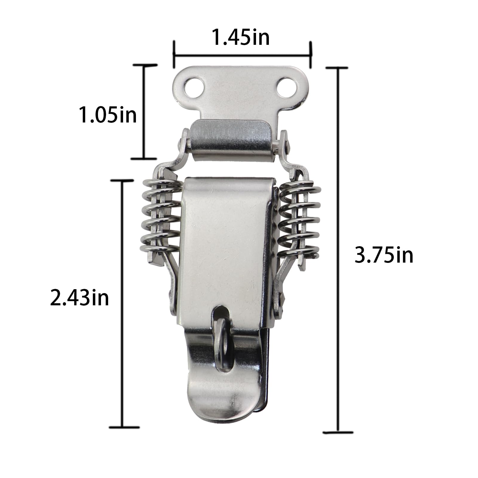 Caishun 2PCS Toolbox Elbow Knuckle Latch 3.7in Silver with Locking Hole Stainless Steel Spring Hasp Duckbill Knuckle Toolbox Toggle Lock for Cabinets Storage Cabinets Instrument Cases