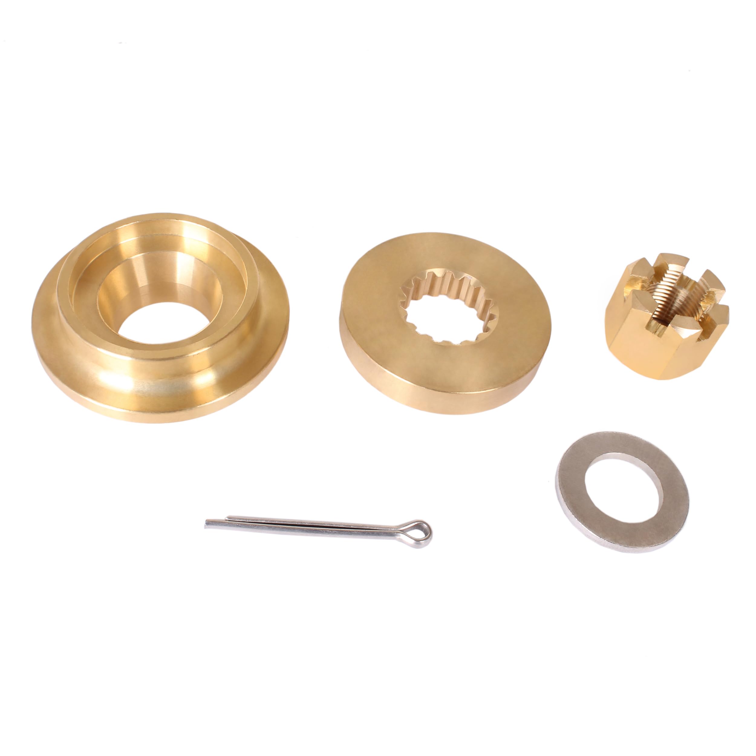 SouthMarine Boat Engine 57635-92J01 Stopper Propeller Bush/Thrust Washer, 57633-90J02 Spacer, 09141-18005 18-3726 Prop Nut Kit for Suzuki 90HP-140HP,