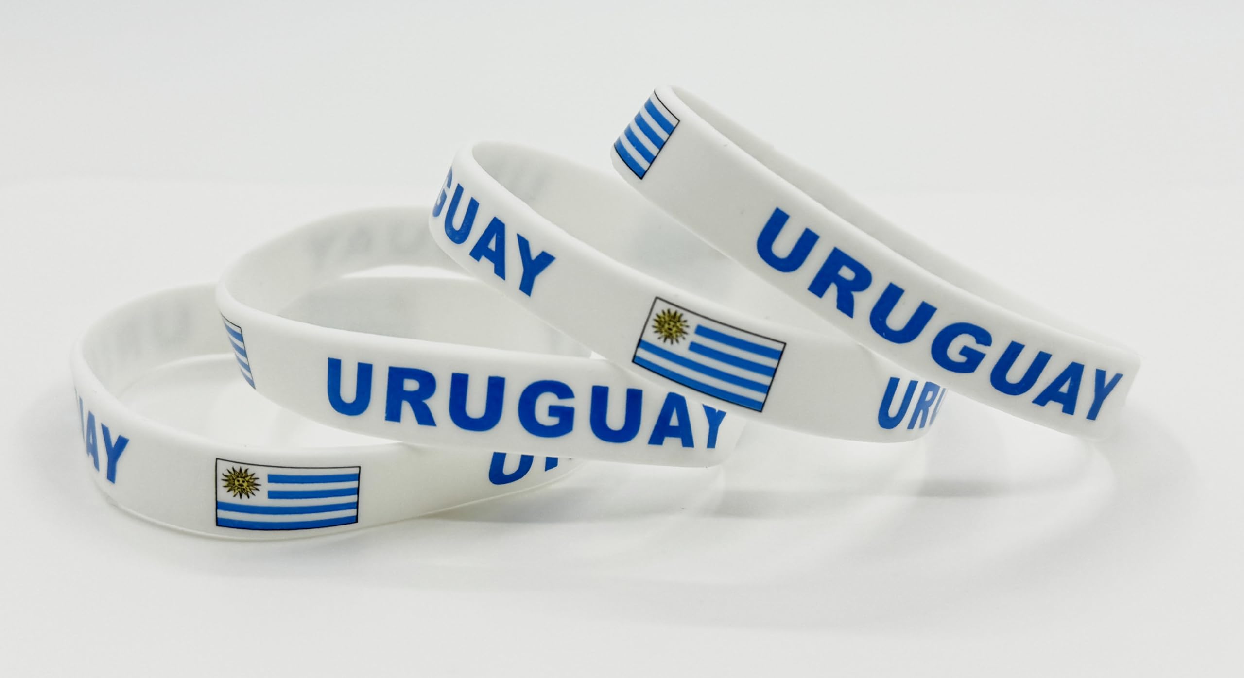LLBFHH 4 Pcs Uruguay Uruguayans Country Flag Rubber Bracelets, National Flag Silicone Bracelet, Rubber Wristbands Patriotic Decorations Gift