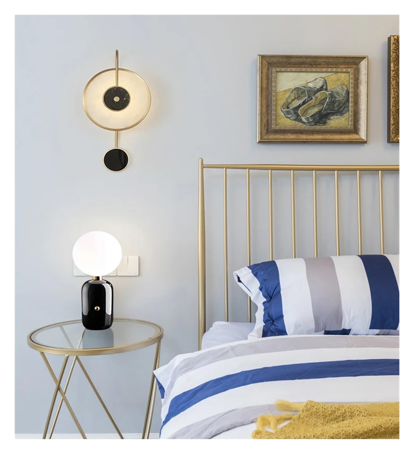 Horloge murale en marbre nordique avec pendule élégant pour un salon chic
