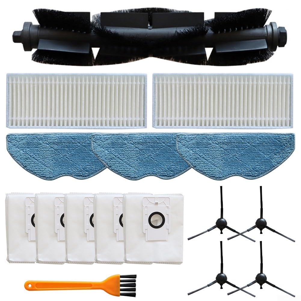 Robot Vacuum Cleaner Parts Set for EZVIZ RE4 Plus RE5 Plus Main Brush, Mop Wipes, Dust Bags, Filters (A)