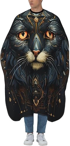 cool Cat Magic Pentagramm Vintage Barber Cape for Men Professional Hairdressing Cutting Salon Cape Hair Styling Cape