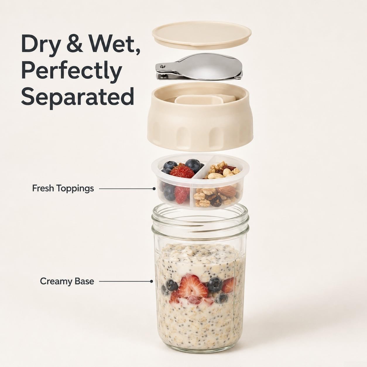 Fauhapyway Contenitori 4 con Divisori Interni per Yogurt Contenitori 4 con