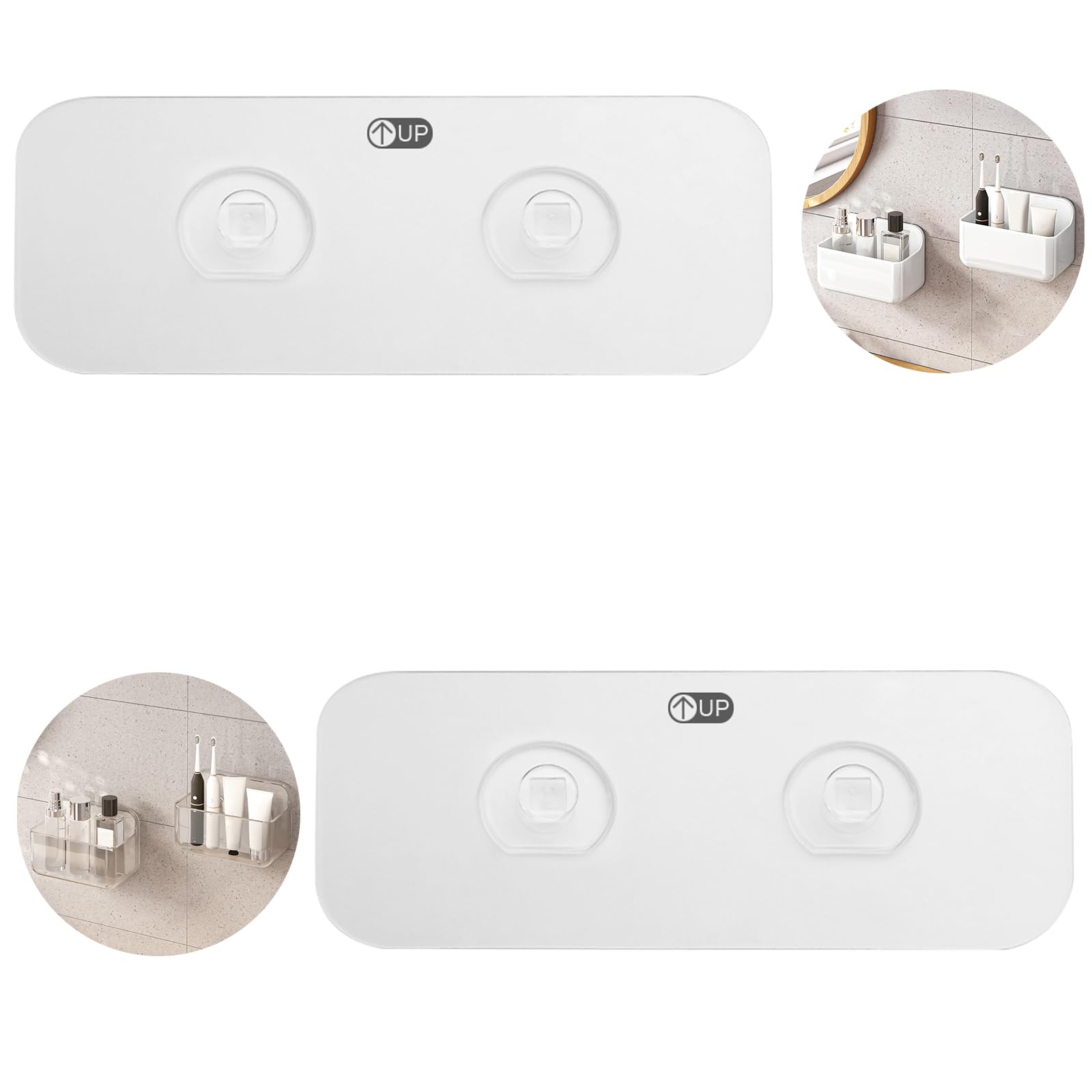 CGBE 2 Pack Shower Caddy Adhesive for Replacement, No Drilling, Easy Installation, 16 Lbs Capacity - Ideal for Small Shower, Spice Rack, Kitchen