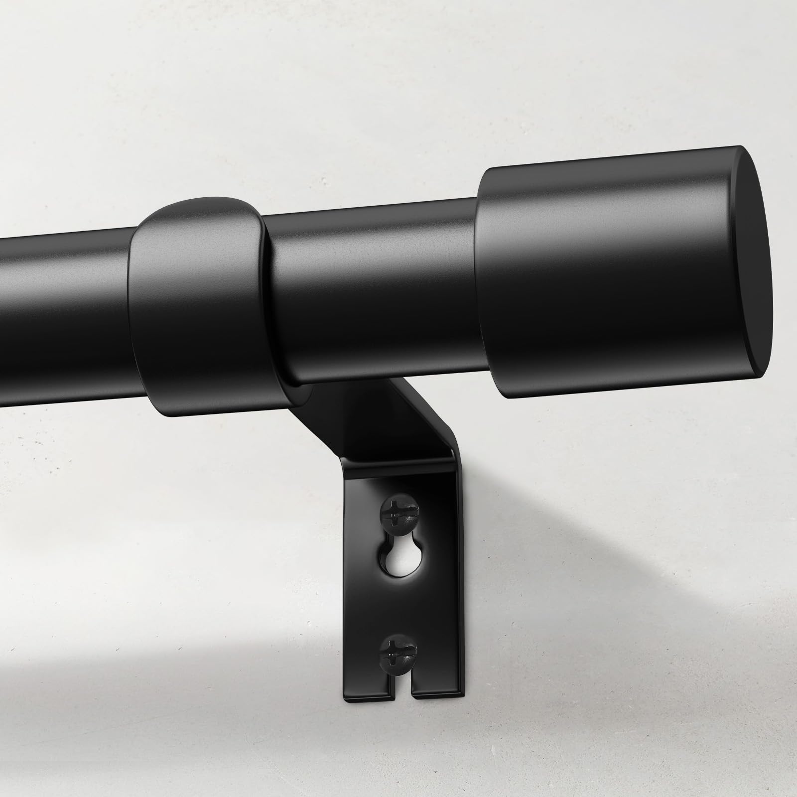 Curtain Rods for Windows 72 to 144, 1 Inch Black Curtain Rod Adjustable, Heavy Duty Curtains Rods Modern Style for Bedroom/Living Room/Kitchen, 32"-