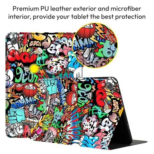 Image of Robustrion Cover for Samsung Galaxy Tab A11 Plus Cover Case 11 inch, Folio Cover Case for Samsung Galaxy Tab A11 Plus Cover /Tab A11+ Tablet Cover with Pencil Holder - Hippy