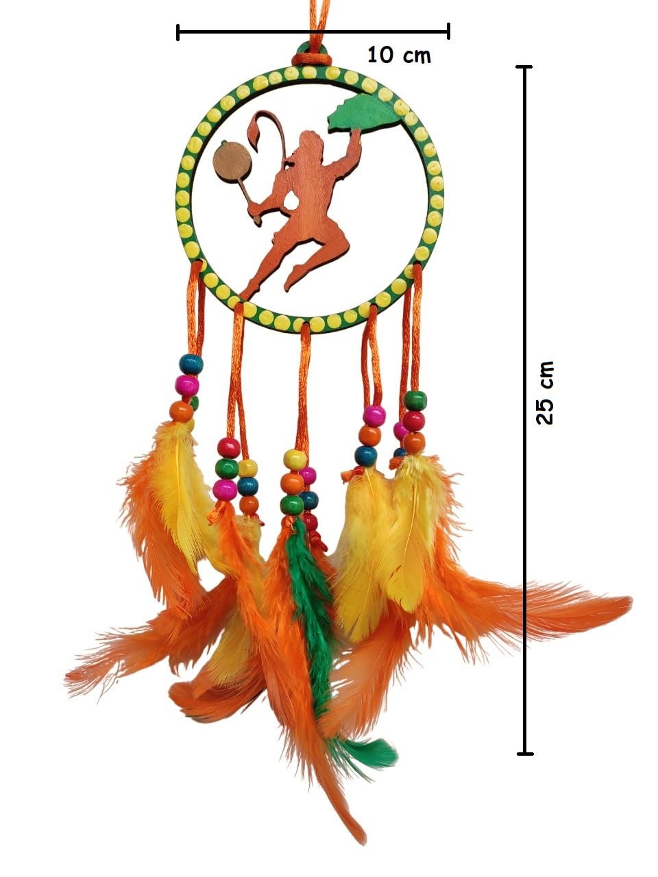 Varenyam Car Mirror Hanging Accessories, Handmade Dream Catcher for Car, Home, Gift, Wall Hanging, Wind Chime, Car Decoration Accessories, Handmade Home Décor Hangings for Positivity (Hanuman) 2