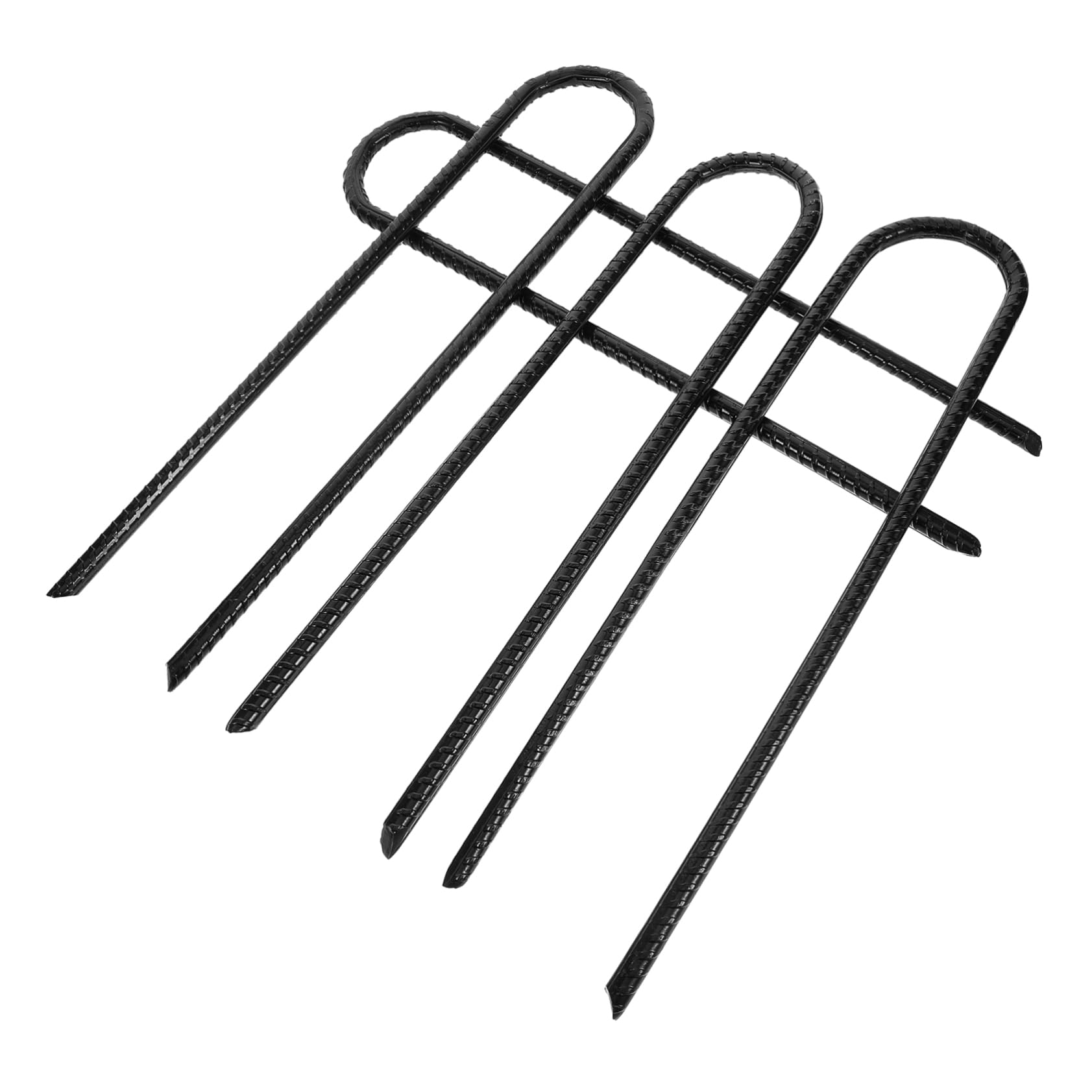 Balacoo 4pcs Heavy Duty Shaped Landscape Stakes Durable Steel Ground Pins for Tents Trampolines Garden Structures and Outdoor Activities for Landscaping and Stabilizing Fences