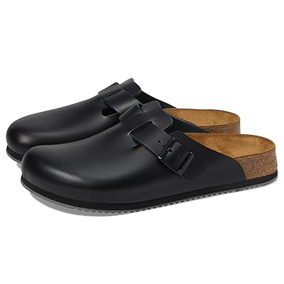 Birkenstock Boston Super Grip (Unisex) Shoes Black Leather