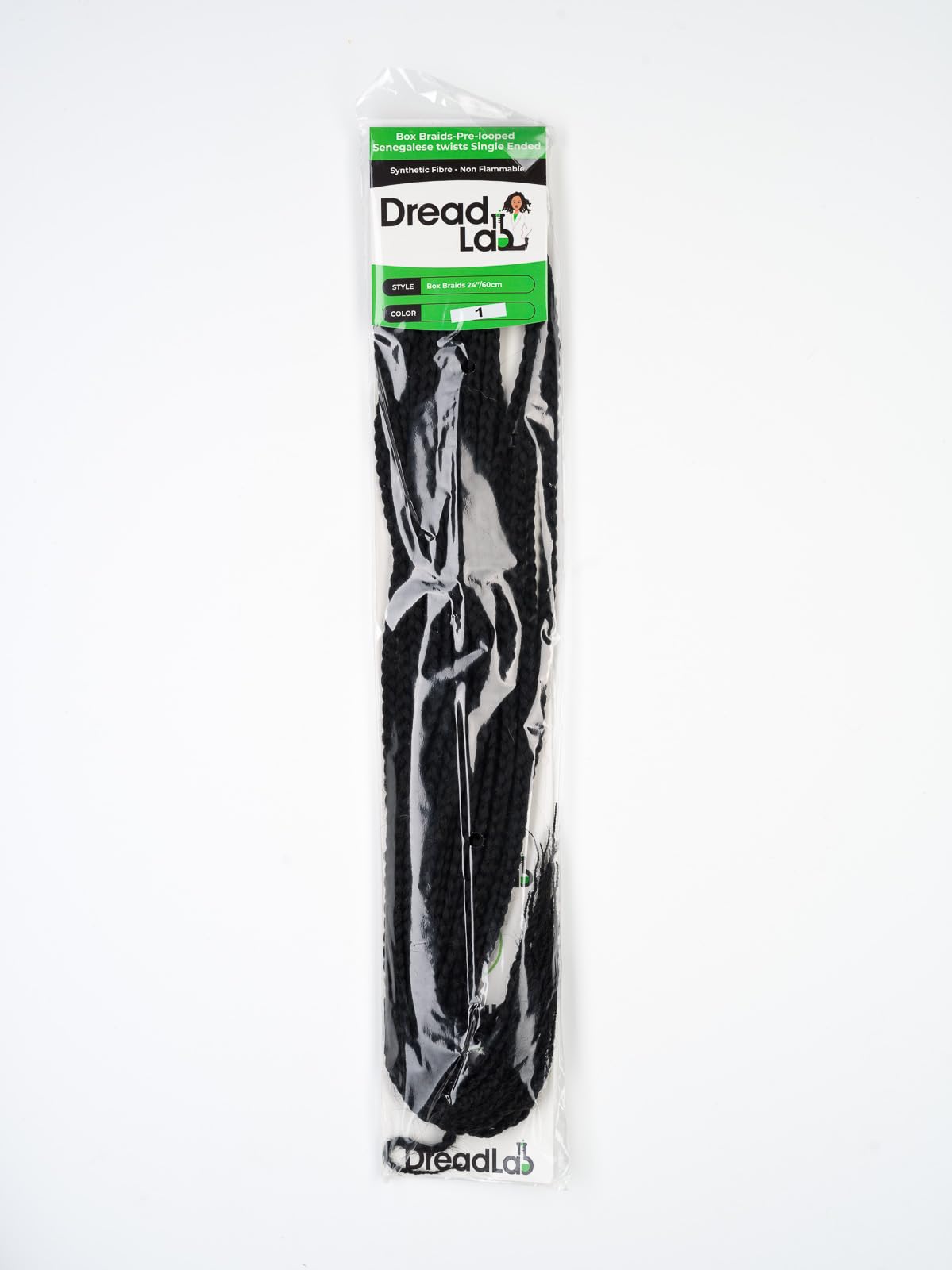 DreadLab - Box Braids Pre-Looped Senegalese Twists Single Ended (24"/ 60cm) (#1 Black), 24 inches - Image 2