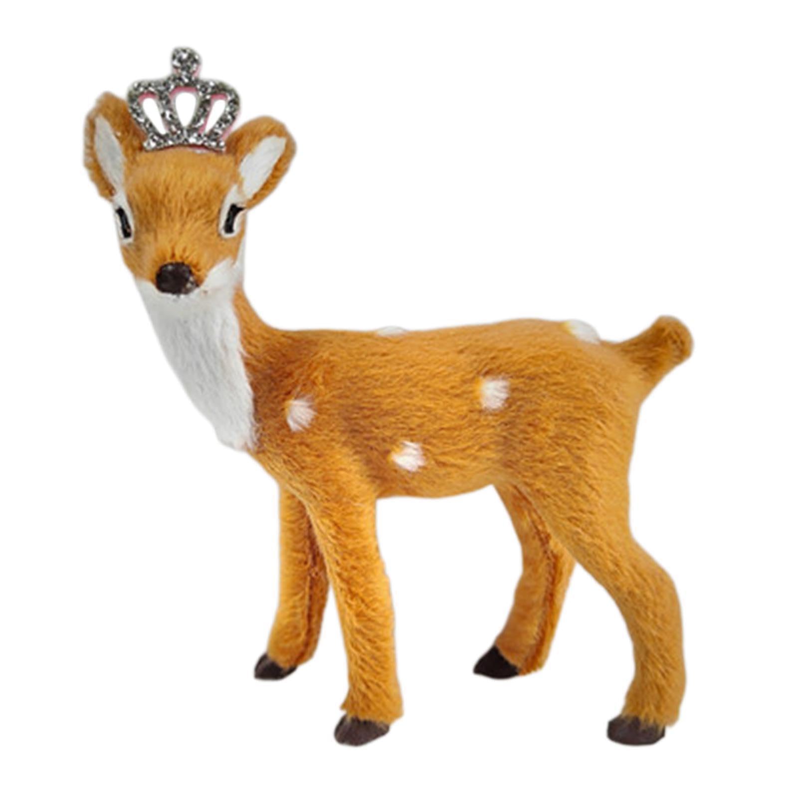 KIXZSAZ Housewarming Gift Reindeer Figurines Exquisite Adds Charming Atmosphere Office Decor Size - Standing Deer10x4x11cm/3.94x1.57x4.33inch Resin Sitting
