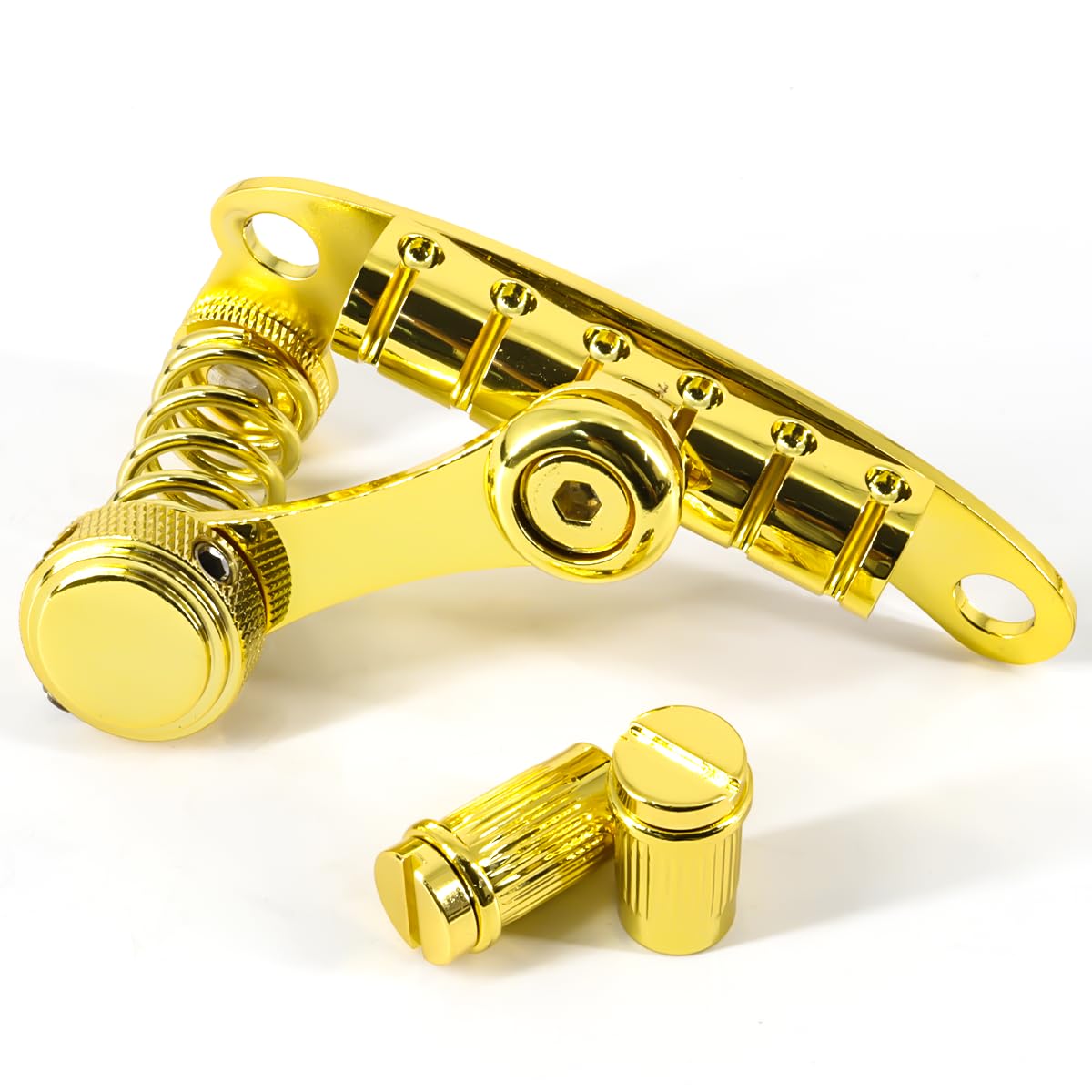 Końcówka do gitary elektrycznej Vibrato Tremolo Bridge i Tune-O-Matic Roller Guitar Bridge pasuje do gitary w stylu LP SG (złoty)