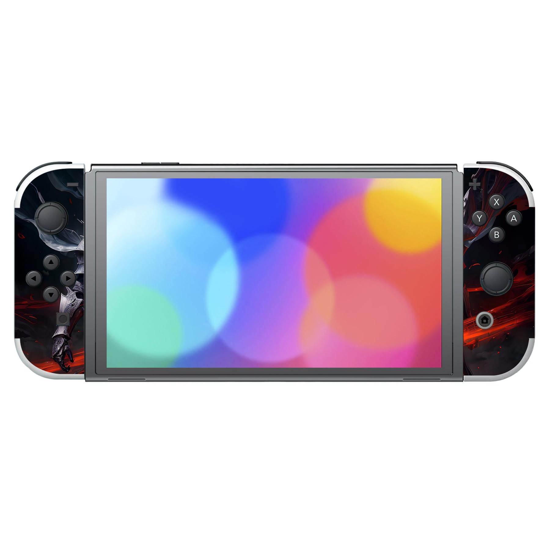 PlayVital Skin Sticker für Nintendo Switch OLED Modell,Aufkleber Sticker Decal Folie Abziehbild Faceplates Klebefolie für Switch OLED Konsole&Joy Con&Dock&Grip(Silberner Ritter)