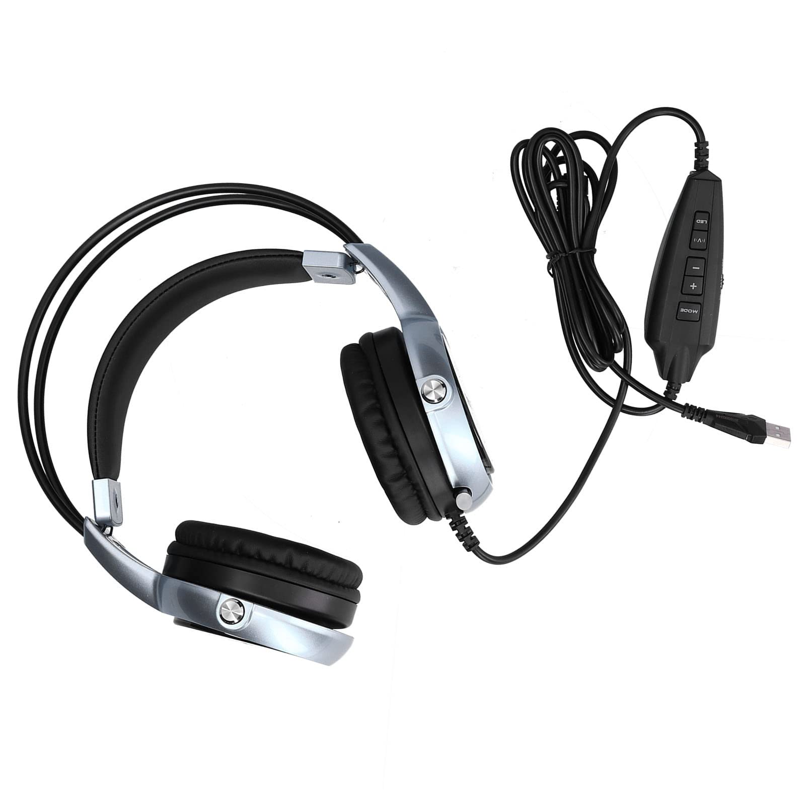 Cuffie Gaming Ergonomiche Illuminazione RGB 7.1 Surround Sound per PC e Gaming, Nero, 1 Unità (Blu)