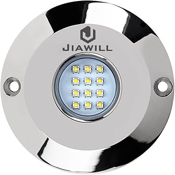 60W Surface Mount Underwater Boat Lights 316L Stainless Steel with Internal Driver and Overheat Protection Blue