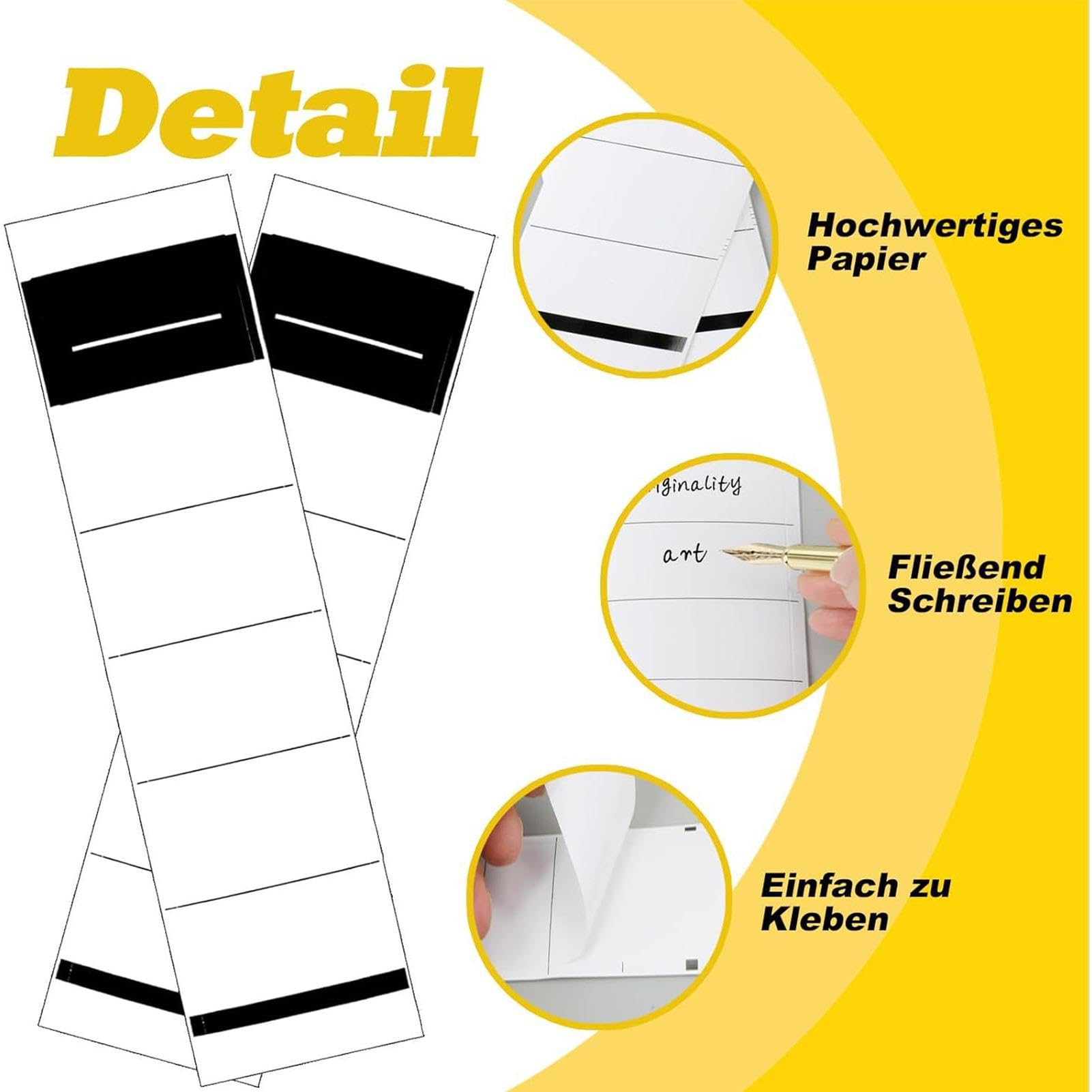 Etichette Per Raccoglitore,Etichette Per Raccoglitore,Adesivo Per | Etichettatura Cartella Di File - Set Di 100 Etichette Autoadesive Per Raccoglitore, Etichette Adesivi Scrivibili Per D