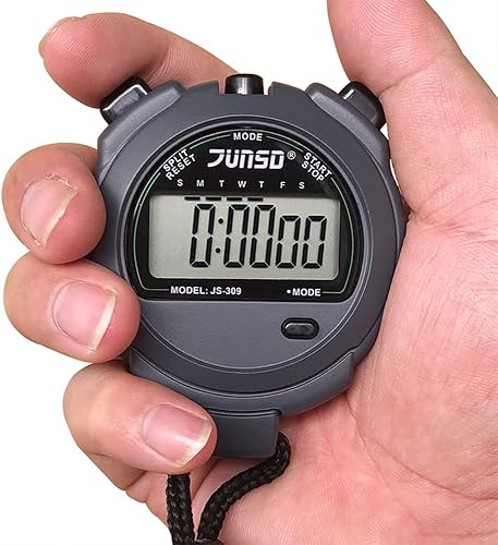 Vista 3 de JUNSD Cronómetro digital (JS-309), resistente al agua, panel LCD grande y alarma diaria