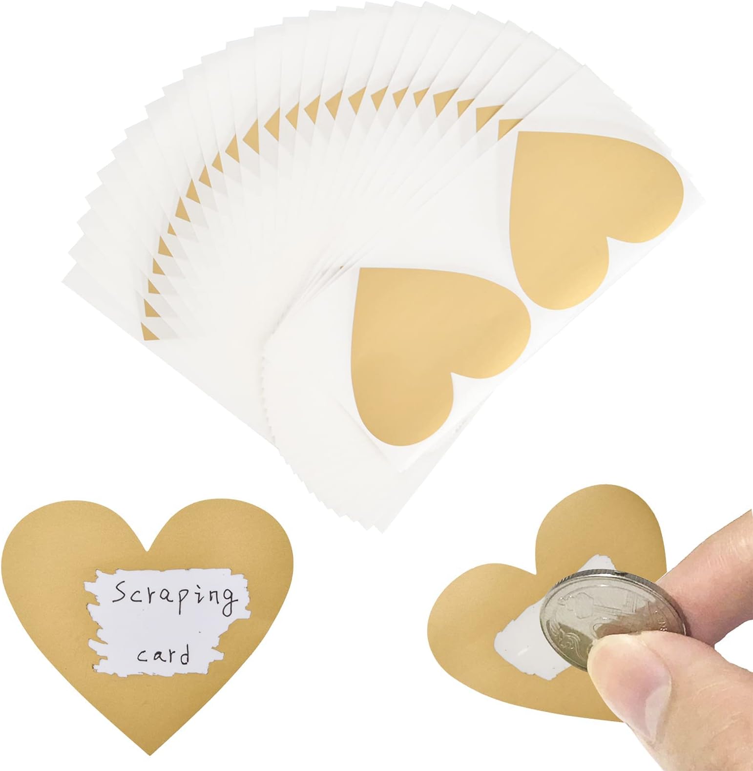 100 Pèces Carte à Gratter Grs, DY Carte à Gratter, Autocollant à
