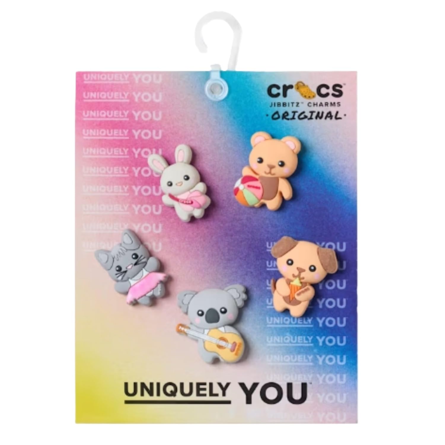 Crocs Unisex Cutie Animal Friends 5-pak zawieszek do butów, wielokolorowe, jeden rozmiar, wielobarwny, Rozmiar Uniwersalny