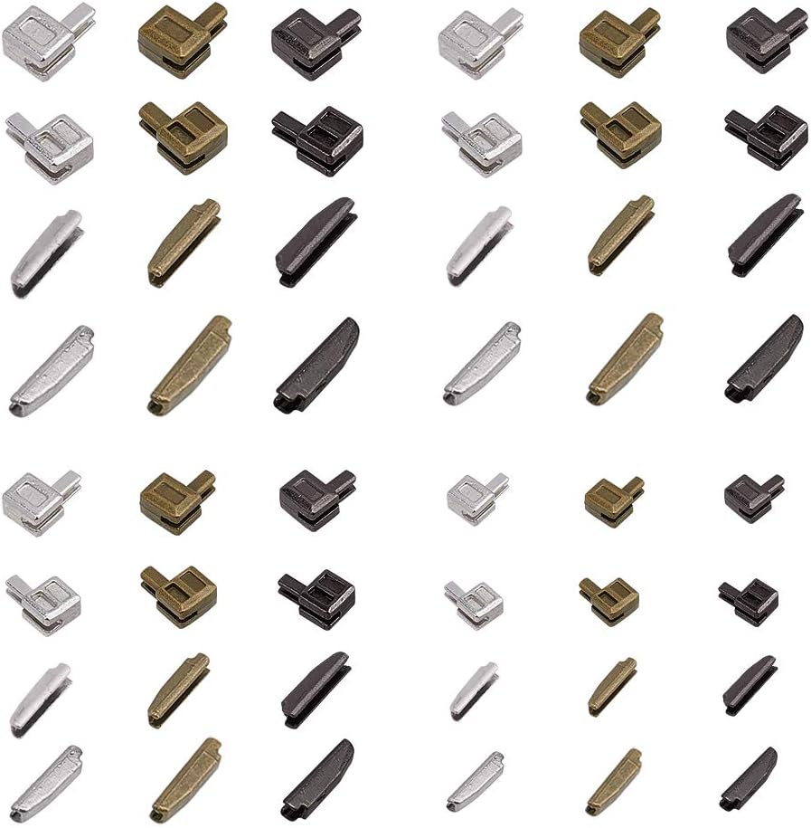 PandaHall 12 Sets Metal Zipper Latch Slider Retainer 3 Color #3#5#8#10 Insertion Pin Zipper Bottom Zipper Stopper for Metal Zipper Zip Sewing DIY