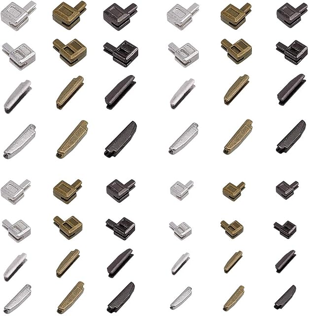 PandaHall 12 Sets Metal Zipper Latch Slider Retainer 3 Color #3#5#8#10 Insertion Pin Zipper Bottom Zipper Stopper for Metal Zipper Repair Zip Sewing Replacement DIY