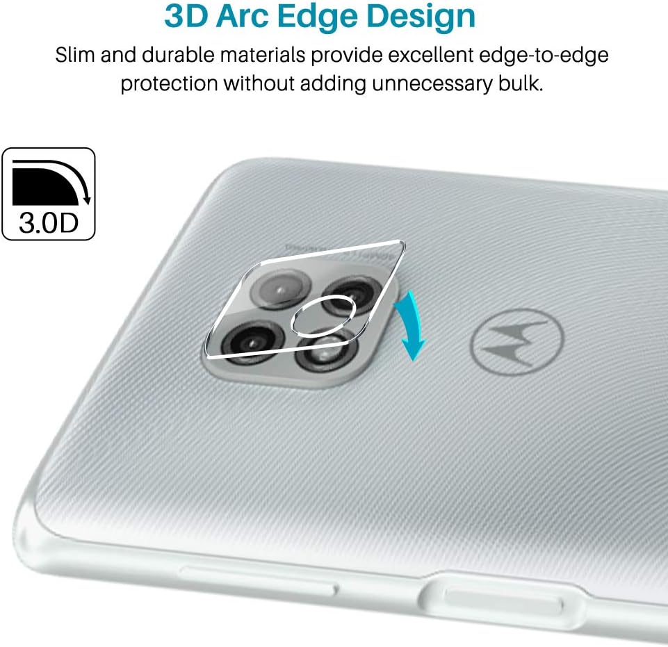 [2+3 Pack] LϟK 2 Pack Tempered Glass Screen Protector & 3 Pack Camera Lens Protector for Motorola Moto G Power 2021(Not for Moto G Power 2020), Tempered Glass Case Friendly, Installation Tray - Gray