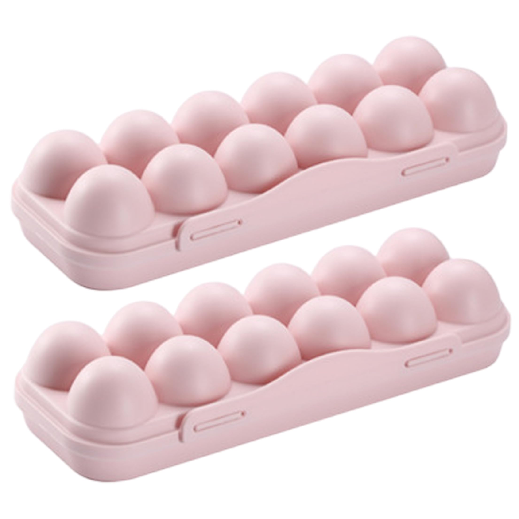 Organizadores de huevos transparentes con tapa protectora para neveras y cocinas