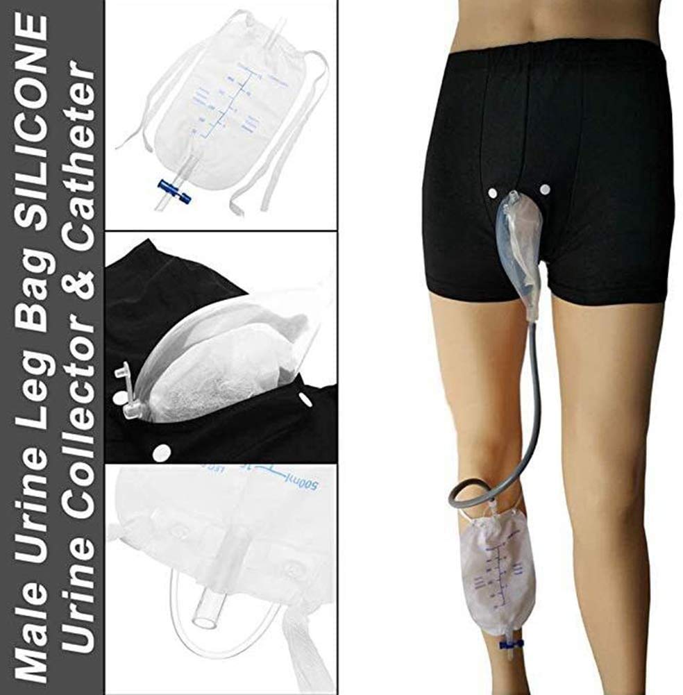 SSCYHT Removable Wearable Incontinence Pants Reusable Urine Funnel Pee Holder Collector with Catheter Fit for Urinary Incontinence Men Urinal System,M