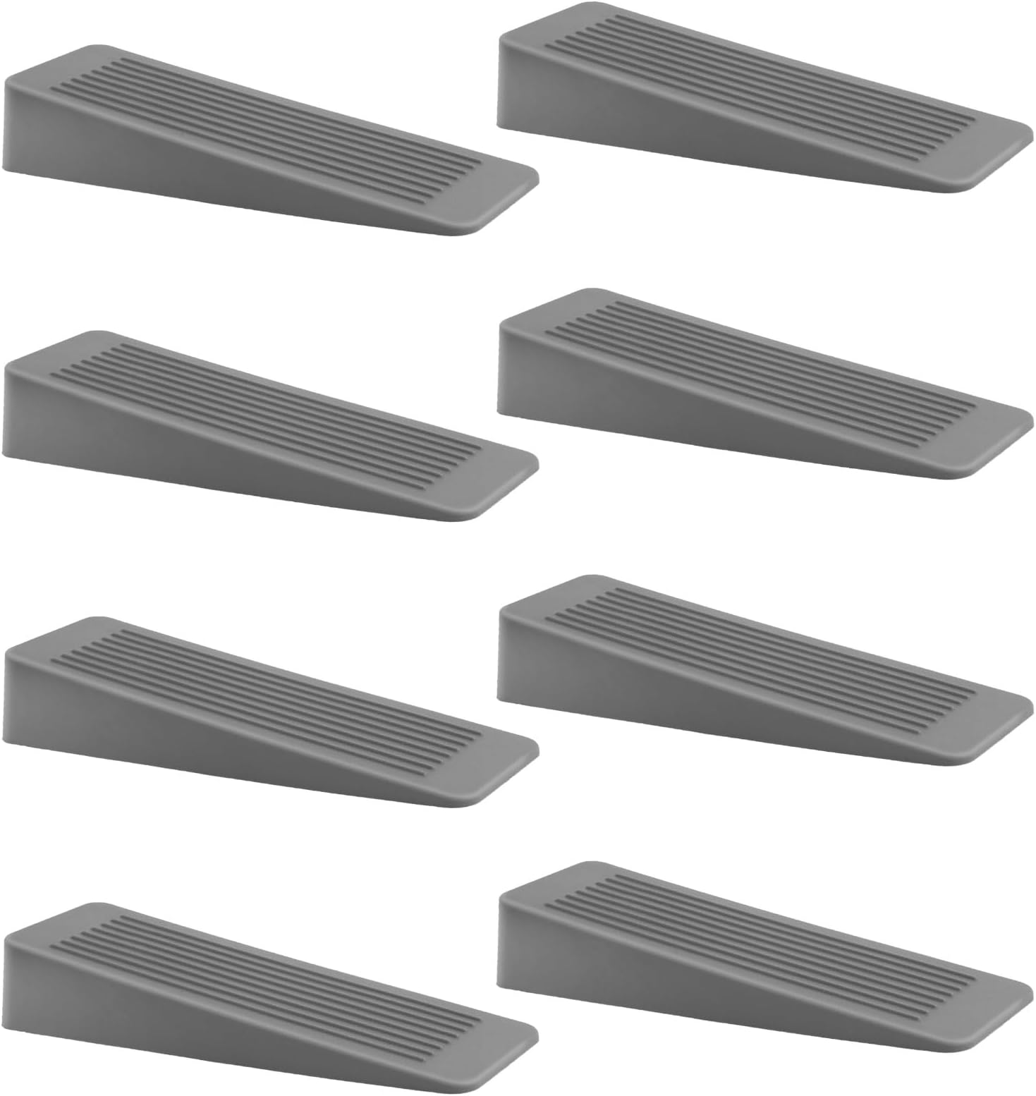 Rubber Door Stop 8 Pack, Door Stoppers for Floor, Door Stops Indoors, Door Wedge, Non-Slip Rubber Door Stopper, Door Wedges Indoors, Ideal for All Floor Types, Grey