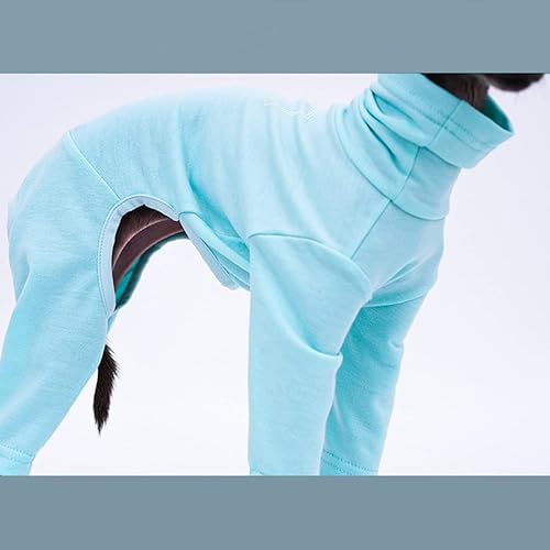 Miniatura 6 de Greyhound Clothes - Mameluco básico de algodón suave con cuello alto para perro, sudadera de manga larga, pijama elástica para perro italiano,