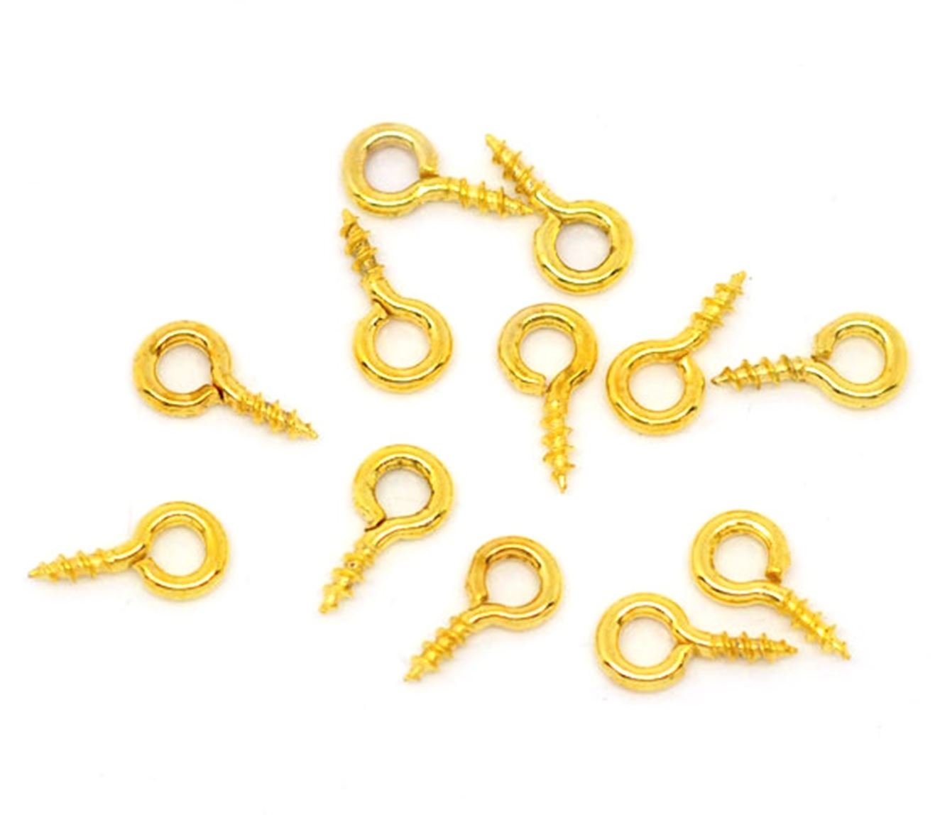 500 x Wholesale Gold Plated 8mm x 4mm Top Eye Pin Screw Eyes Jewellery Hook Bails Findings — image 1