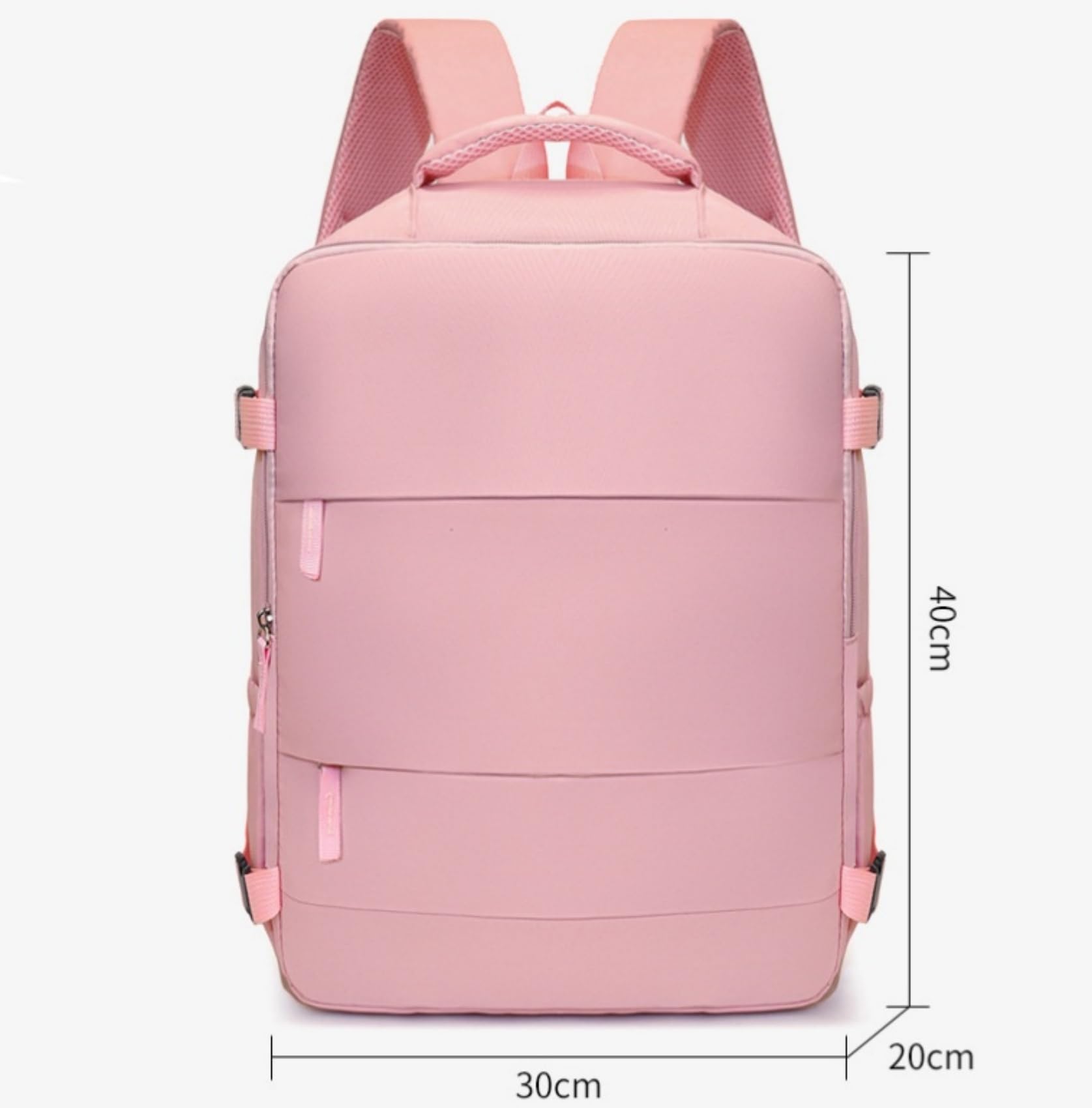 Bagage Cabine 40x30x20 Sac à Dos Voyage Cabine Avion Femme Homme, Impermeable Bagage à Main sous Siège, Sac de Voyage pour Ryanair Scolaires Travail, Couleur Pure (Noir A)