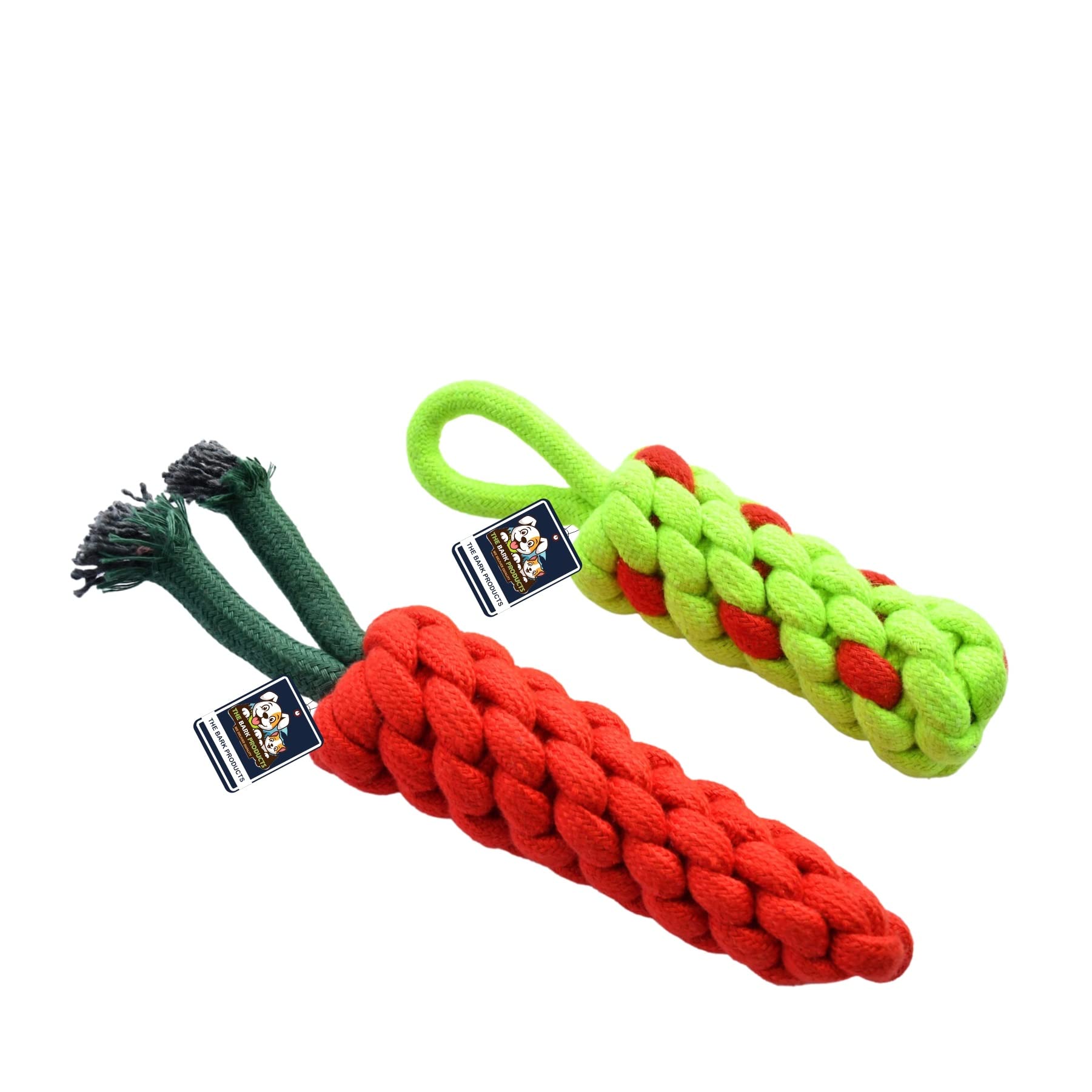 The Bark Products Set of 2 Heavy Duty Dental Dog Chew Toys (Rope Dummy + Rope Carrot) Cotton Blend Durable Exceptional Attractive Vibrant Colors (Red) (B0BJ9CMR9S) Amazon Price History, Amazon Price Tracker
