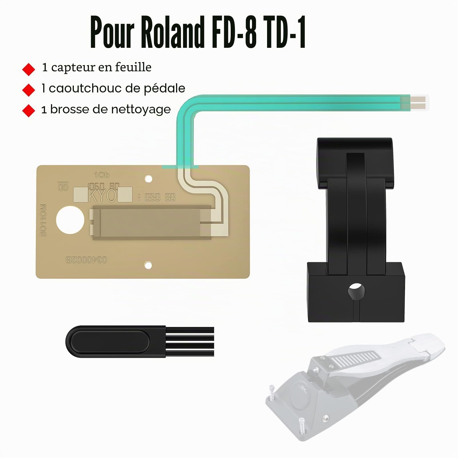 Capteur de feuille Moteur à commande pour pédale Roland FD8 TD1 Hi Hat en caoutchouc