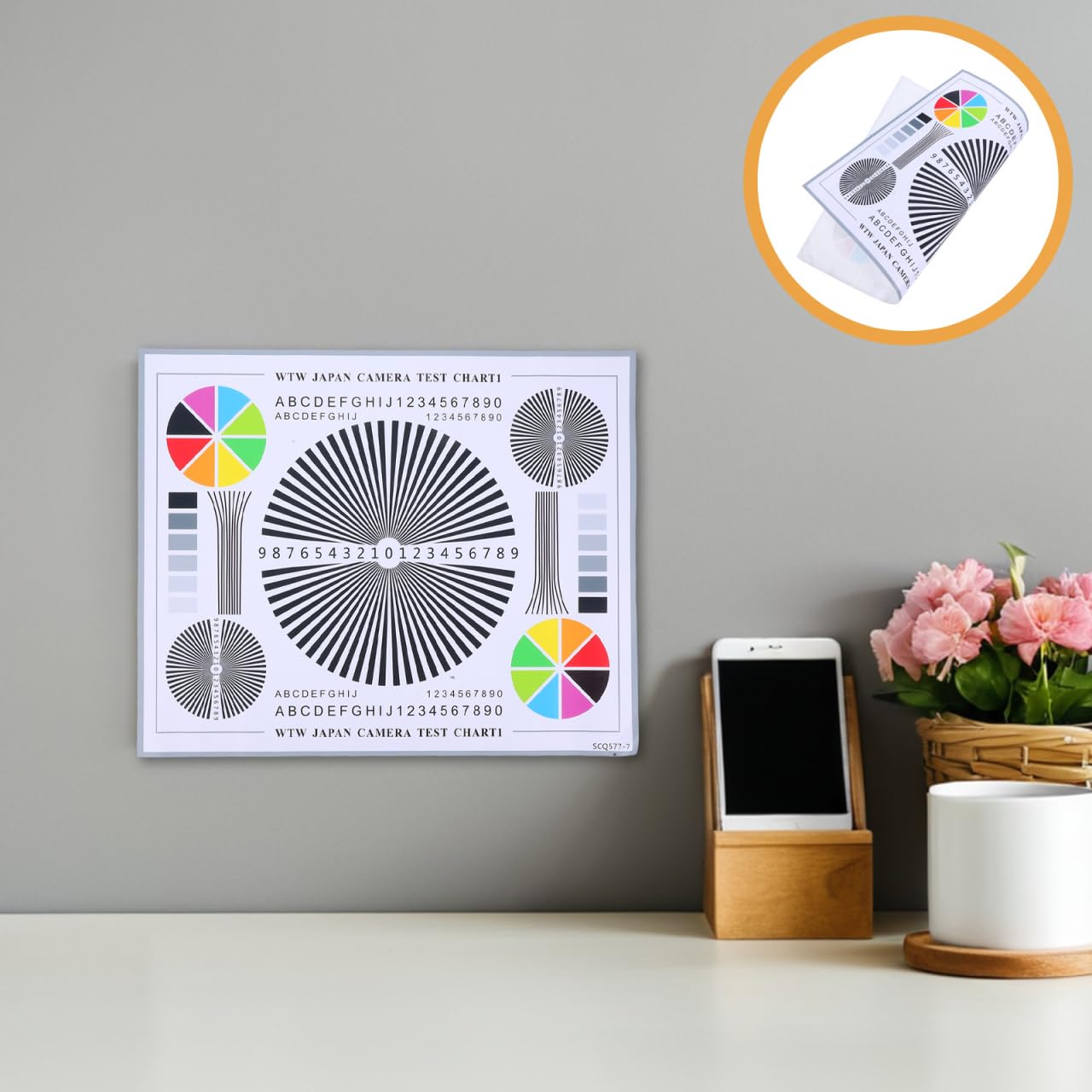 Gadpiparty Testkarte Für Kameras Und Objektive Objektiv-Fokus-Kalibrierung Farbkalibrierungskarte CCTV Überwachungssystem Testdiagramm 15.7 X 11.8 Zoll