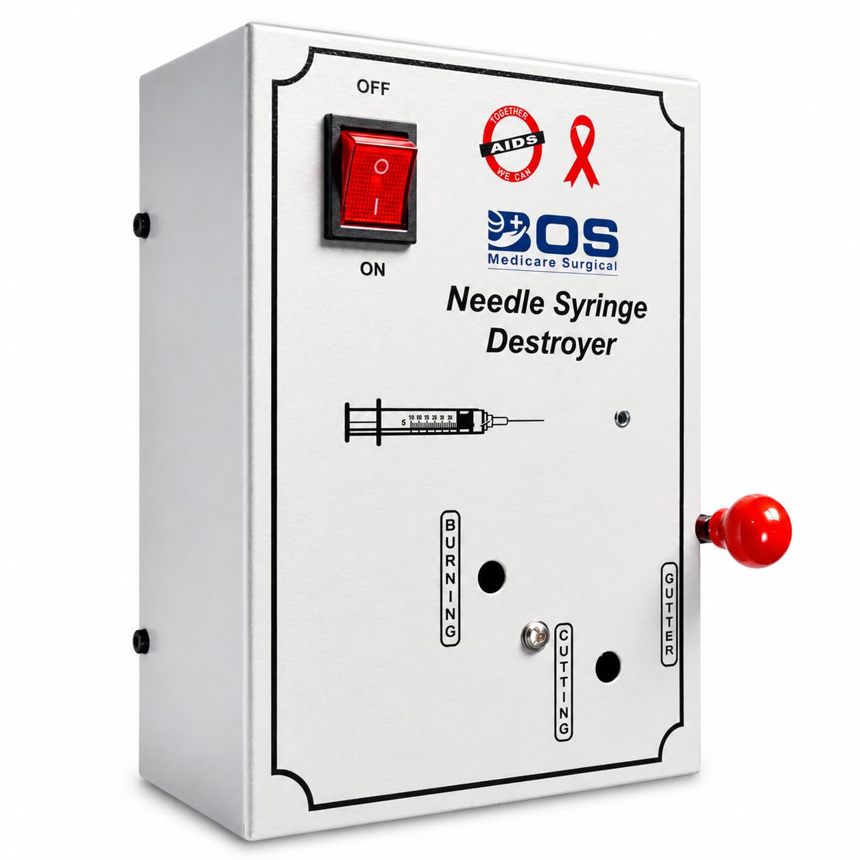 Electric Needle Syringe Destroyer Machine for Biomedical Waste Disposal | Needle Cutter & Burner Device for Hospitals, Clinics & Labs | Safe Sharp Disposal Unit with Metal Body-image-21