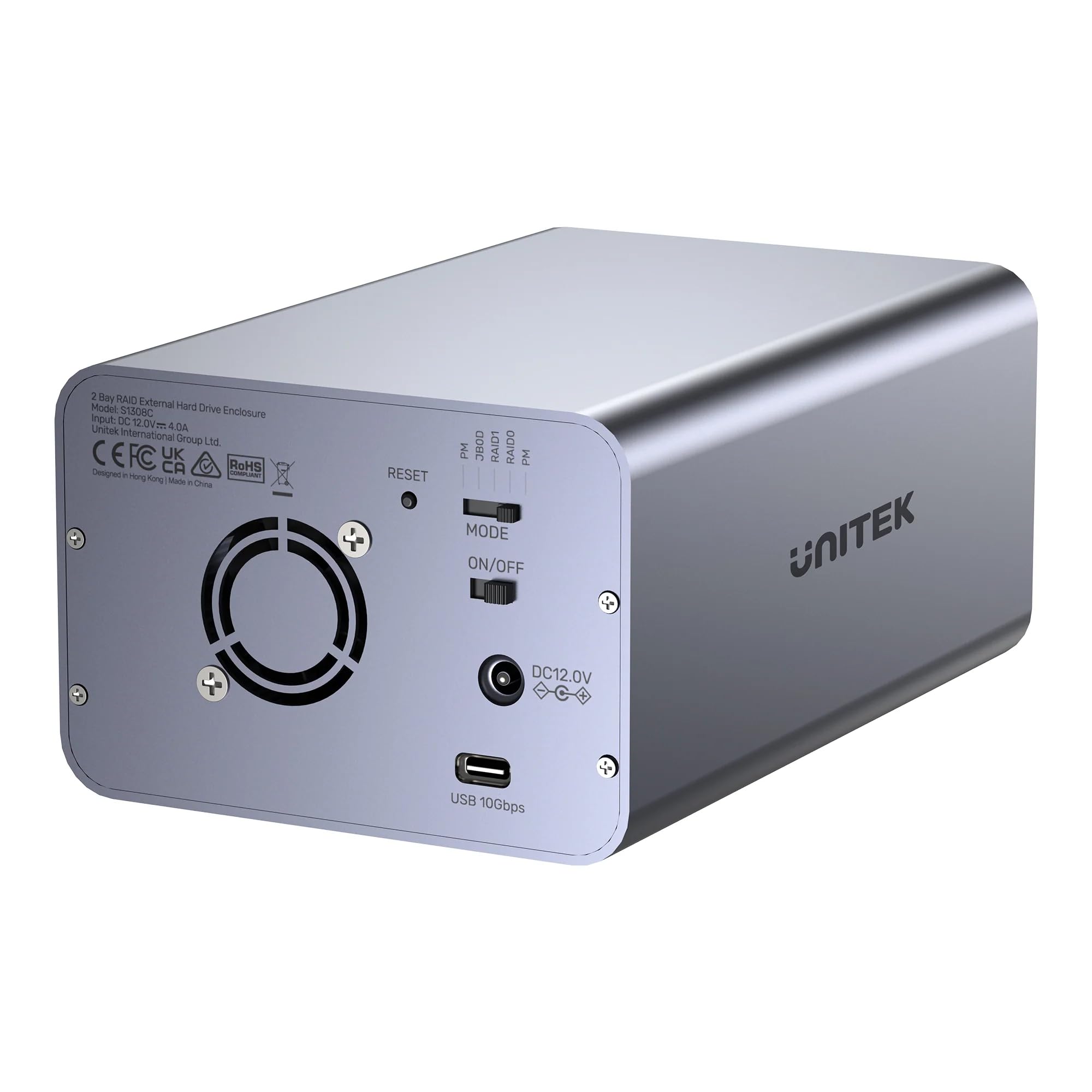 Box esterno per disco rigido con 2 alloggiamenti tramite USB-C e RAID di UNITEK