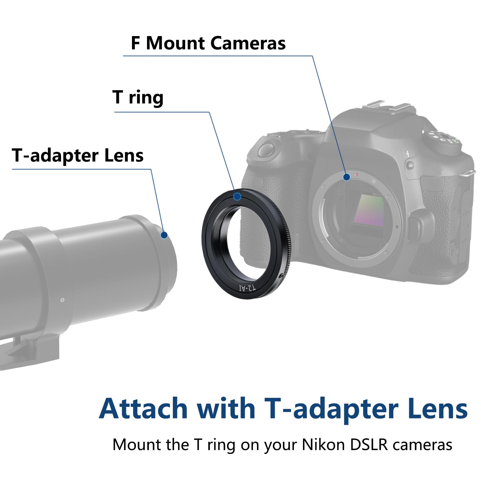T Ring Nikon Adapter M42 Apertura 48 Mm T-Ring For Nikon D-Series