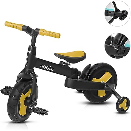Olyspm 3 En 1 Tricycle Velo Enfant Tricycle Velo Draisienne Corps Agrandi Tricycle Pliable Enfant Tricycle Pour Bebe 1 6 Ans Velo Sans Pedale Jaune Amazon Fr Sports Et Loisirs