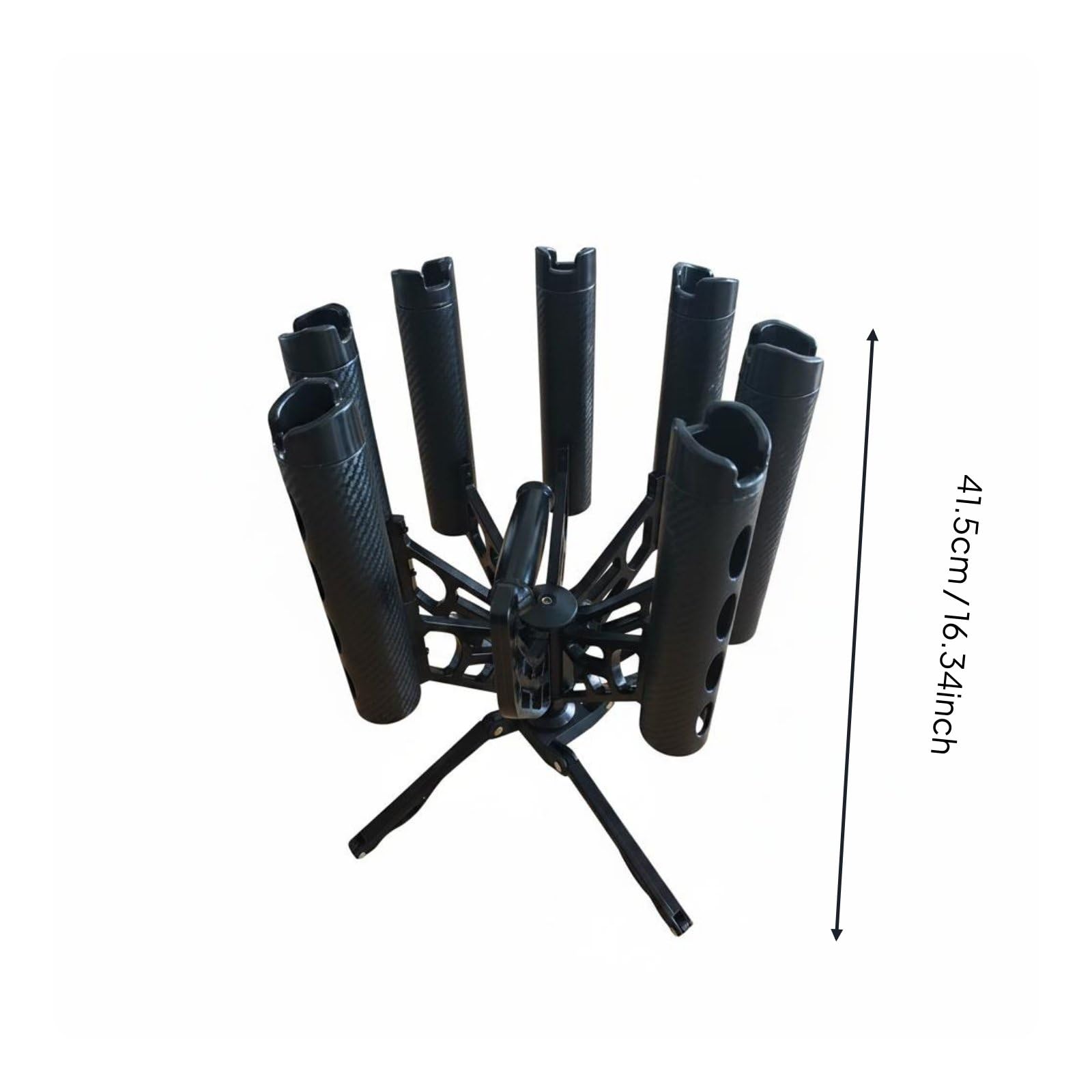 harayaa Soporte para Cañas de Pescar con Estructura Metálica Robusta Portacañas Vertical de 7 Ranuras Rotación Fluida para Facilitar el Uso Apto para Almacenamiento Doméstico Garaje de Herramientas