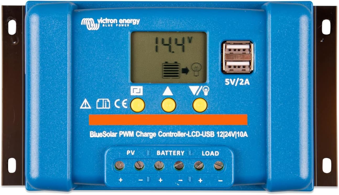 Victron EnergyBlueSolar PWM-LCD&USB 12/24-Volt 10 amp Charge Controller