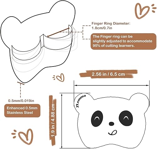 Miniatura 4 de ZLemma Protector de dedos para niños para cortar, protector de dedos de acero inoxidable Panda, juego de 4 piezas