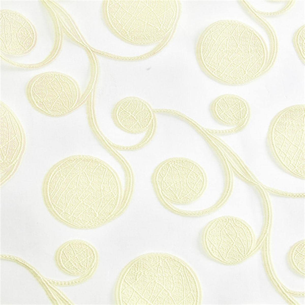 Cercle Géométrique Panneau De Rideau Transparent pour Le Salon La Chambre À Coucher Cuisine Moderne Tulle Stores Fenêtre Traitement Drapé-Jaune Clair,W300cmxH250cm,Grommet