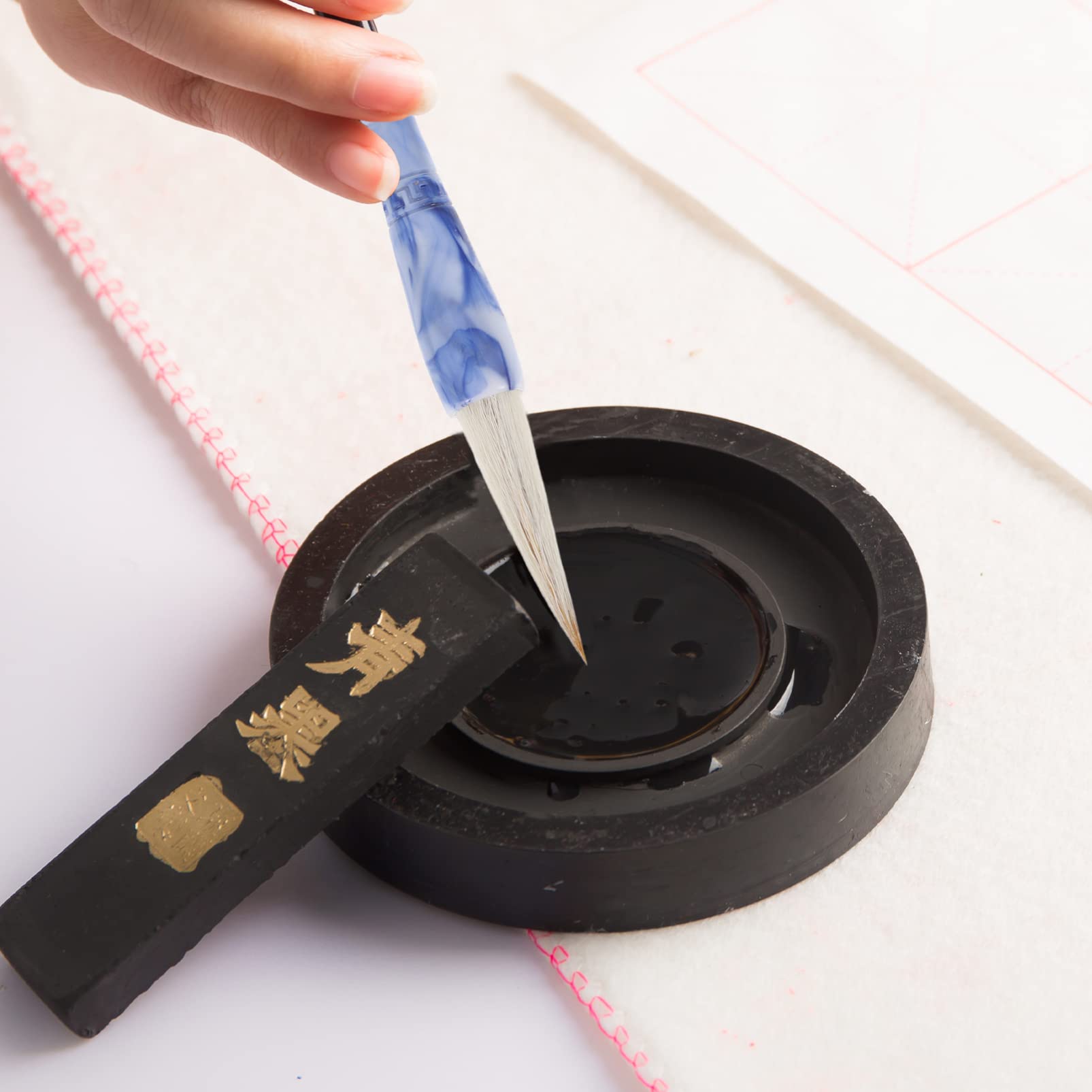 Uonlytech 3 Pezzi Pennello Da Scrittura Diy con Ceramica per Calligrafia e Pittura Accessorio Professionale per e Studenti per Acquerello e