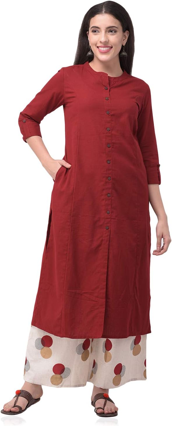 Pistaa'sWomen's Cotton Solid Readymade Salwar Suit Set