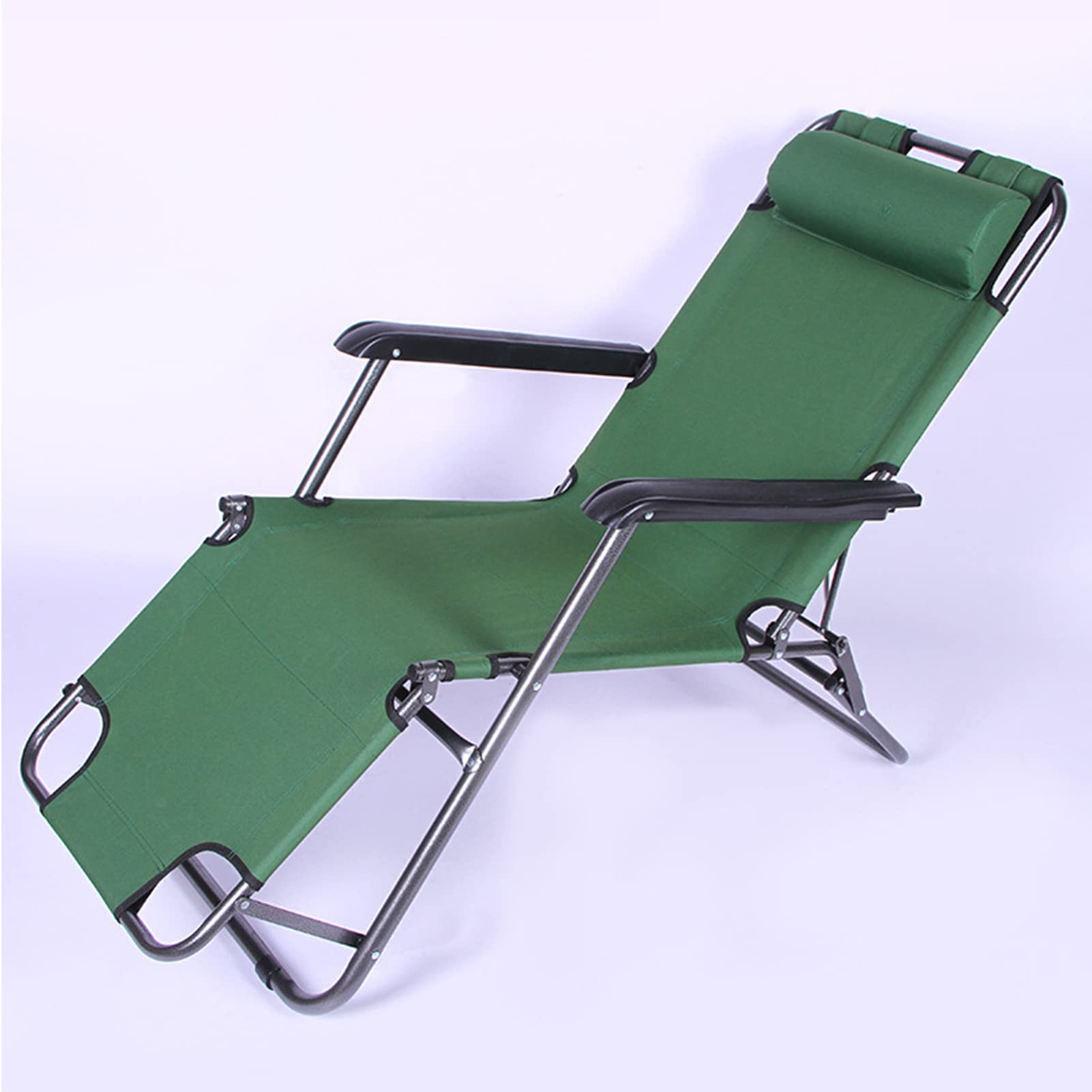 Tumbona Jardín Exterior Plegable Silla Playa con Respaldo Ajustable, Silla Plegable Camping 2 en 1, Carga Máxima 120KG, Silla Plegable Portátil para Camping, para Camping, Jardín, Picnic,Pesca,Verde