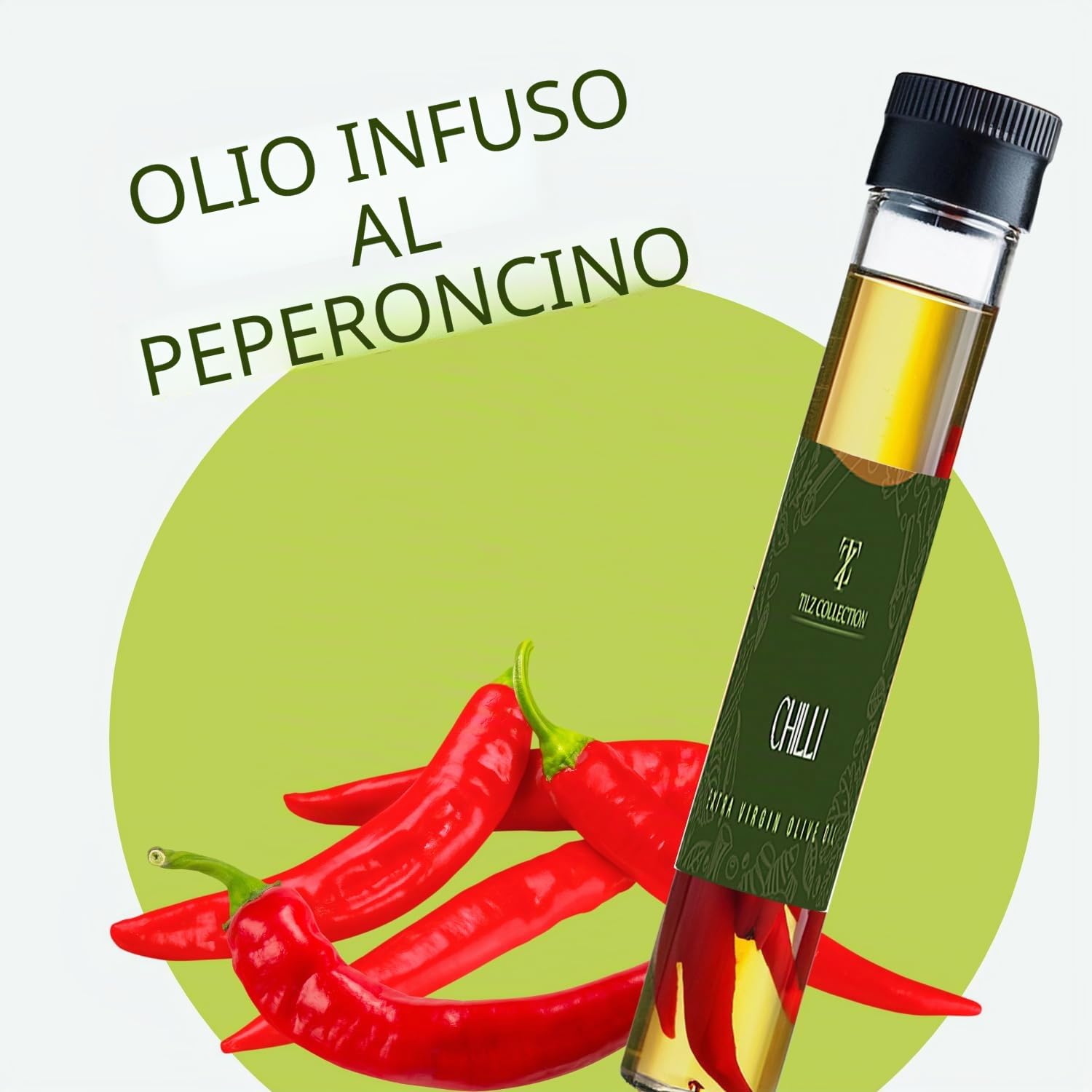 Tilz - Set regalo con olio d'oliva infuso - 6 x 40 ml aromatizzato, olio da cucina/olio per immersione pane, olio di basilico, olio di aglio, olio di peperoncino, olio di limone, rosmarino, origano,
