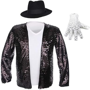 Amazon.com: Michael Jackson - Conjunto de guantes para chaqueta con diseño  de MJ, color negro : Ropa, Zapatos y Joyería