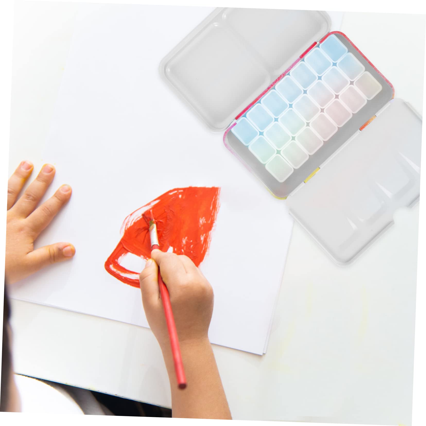 2ensembles Palette De Peinture Vierge avec Compartiments Ensemble De Boîte De Rangement pour Peinture Aquarelle Et Huile pour Artistes Déplacement Et Créatifs