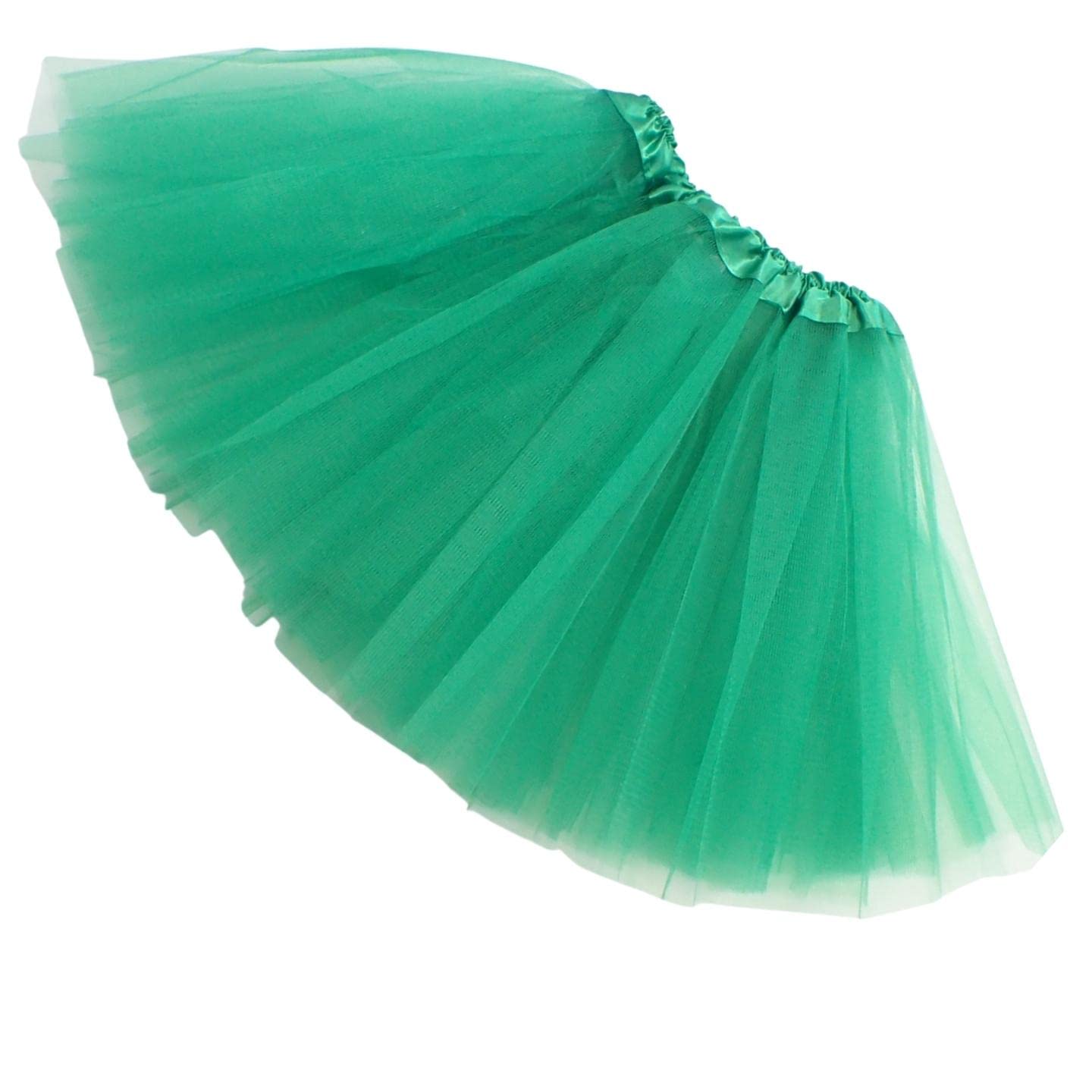 Topkids Accessories Tutu for Girls, Angel Costume, Princess Dress Up, Ballerina Costume for Girls, Glitter Skirt, Kids Tutu, Ballet, Toddler Dress up, Fairy Costume (Plain Green)
